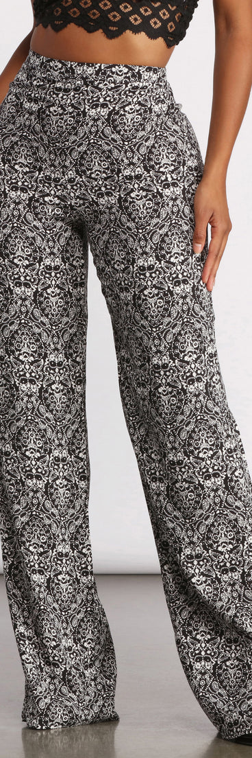 High Waist Bohemian Print Wide Leg Pants provides a stylish start to creating your best summer outfits of the season with on-trend details for 2023!