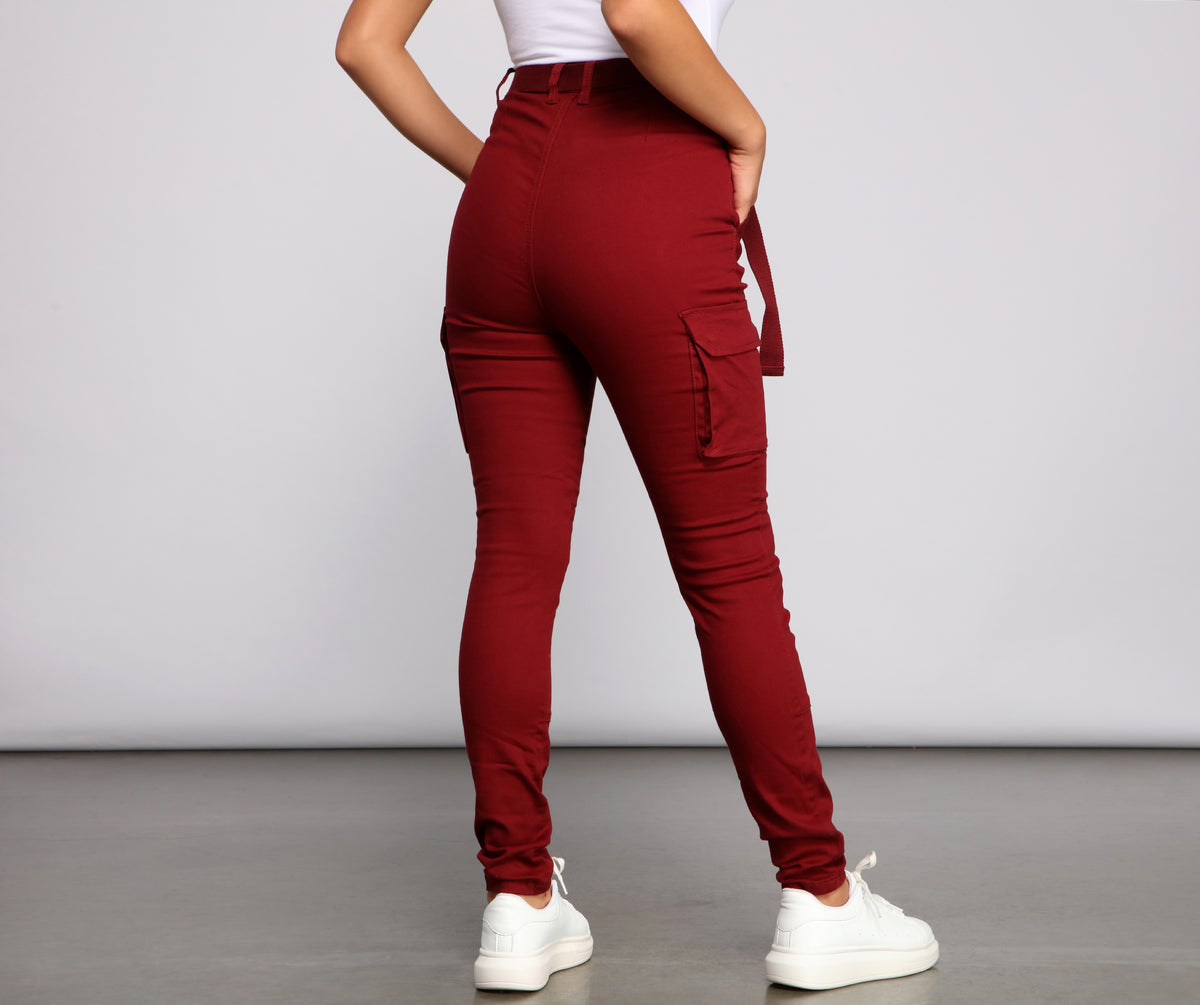 High Waist Belted Cargo Pants | Windsor