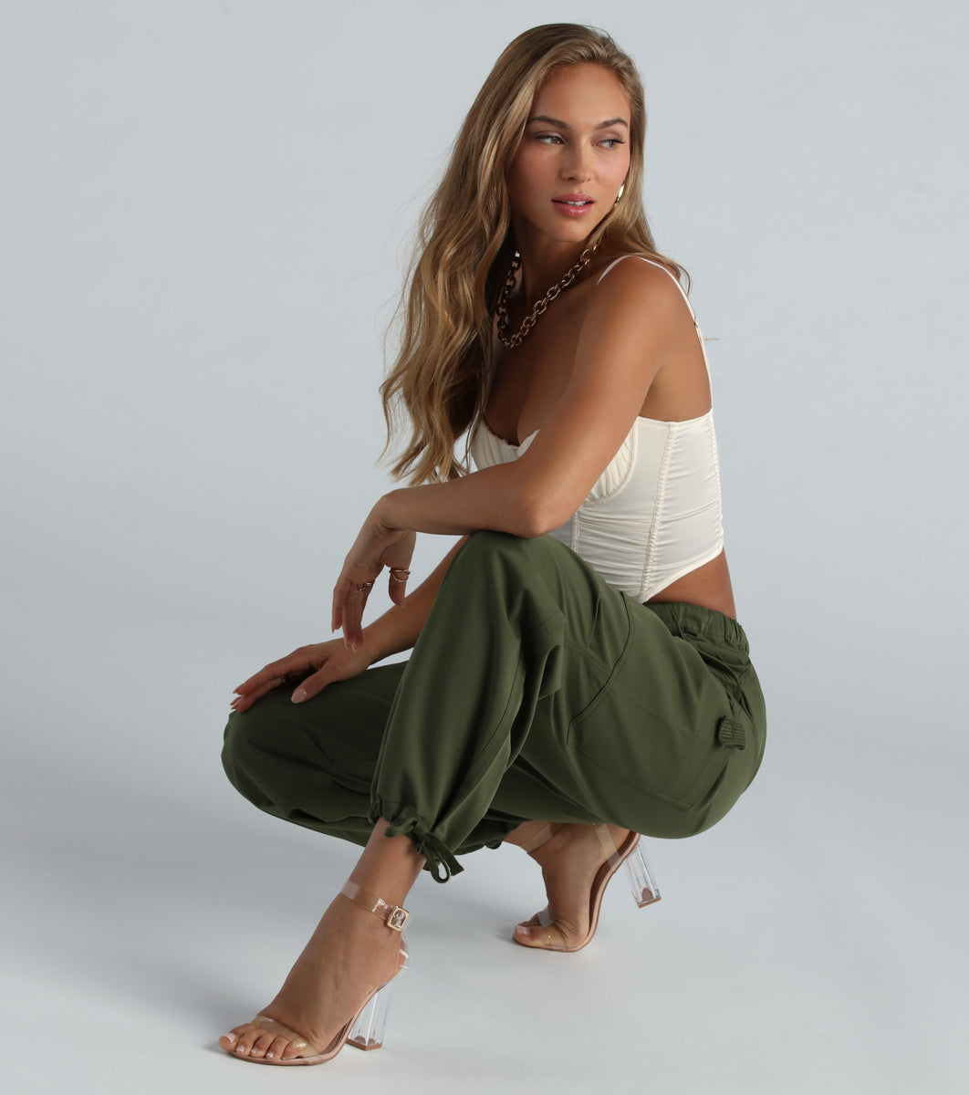 【Cara】shimmer parachute pants Hills Parachute Pants (Baby Blue) - By Lioness | Parallel