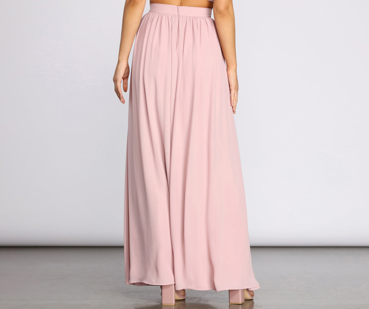 room306♡Chiffon Tuck Maxi Skirt Classic Cutie Chiffon Maxi Skirt | Windsor