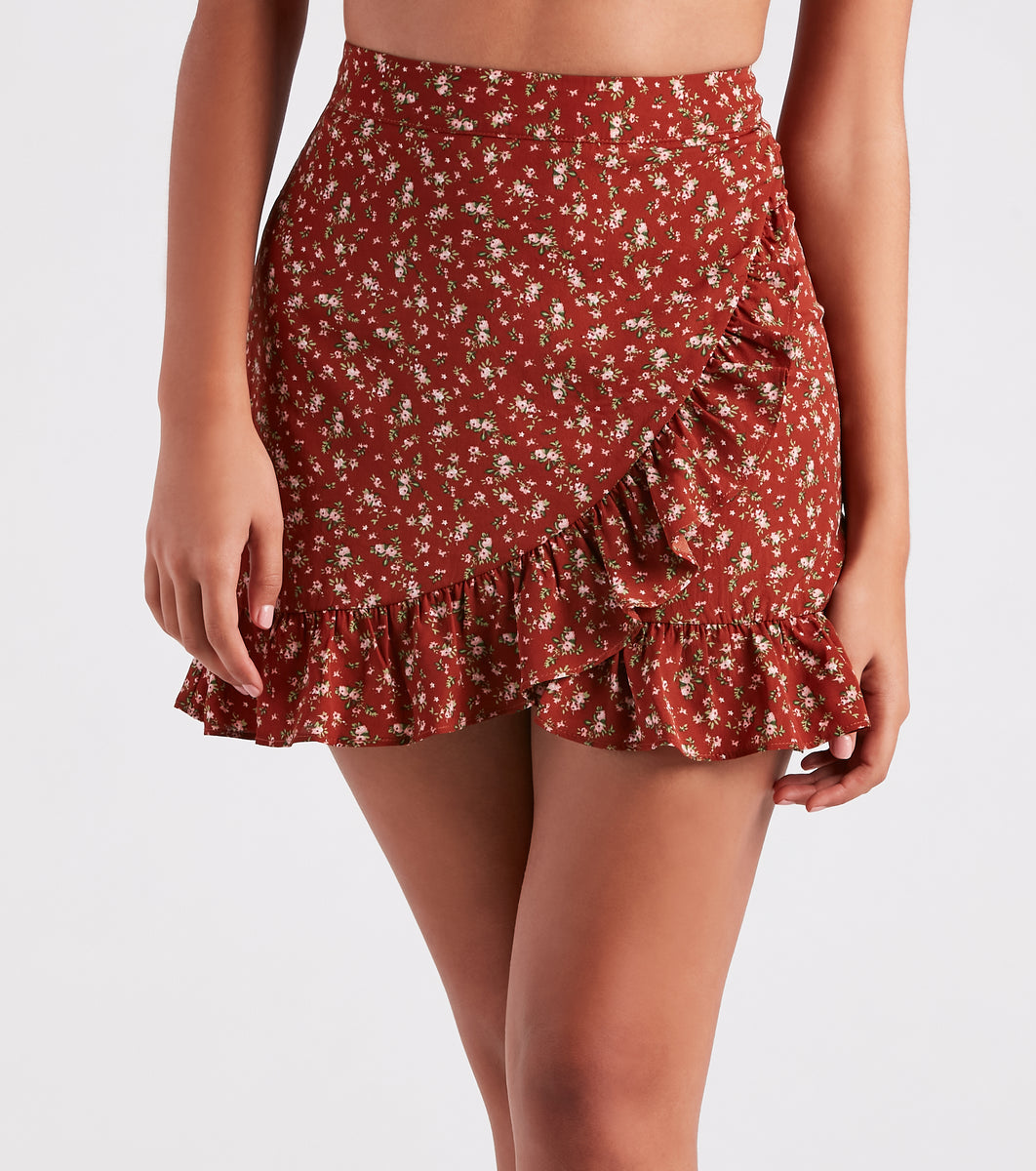 Look Your Cutest Floral Chiffon Mini Skirt | Windsor