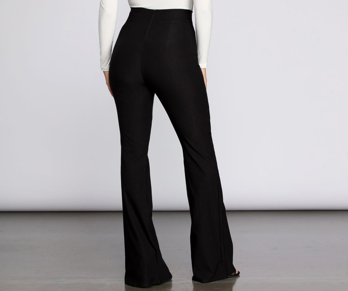 mamekurogouchiＦｌａｎｎｅｌ　Ｆｌａｒｅｄ　Ｔｒｏｕｓｅｒｓ High Waist Flare Pants | Windsor