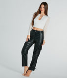 Hide And Sleek Faux Leather Cargo Joggers