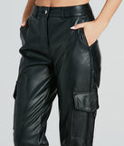 Hide And Sleek Faux Leather Cargo Joggers