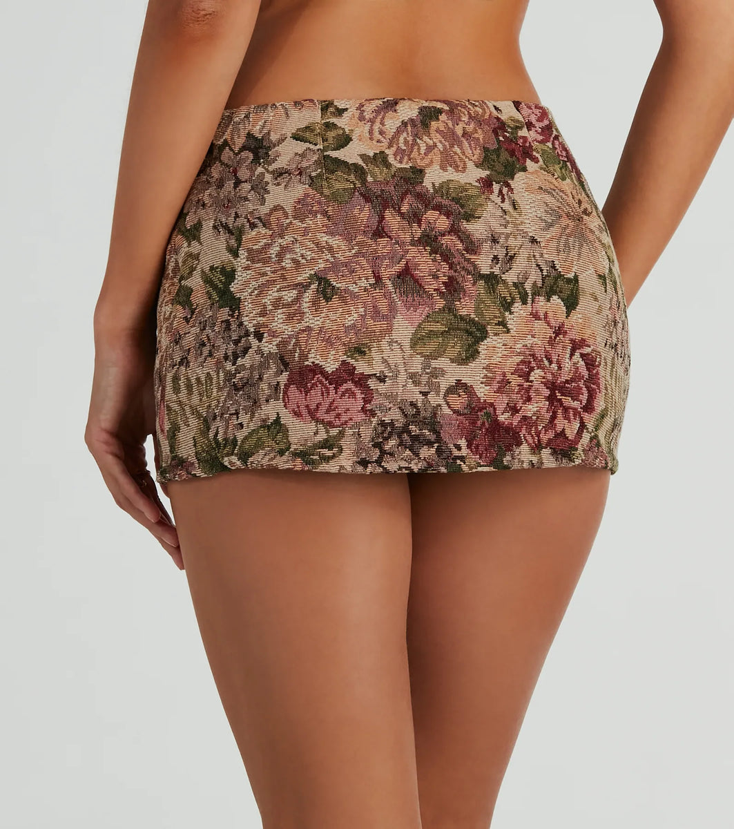 So Rare Floral Tapestry Micro Mini Skort | Windsor