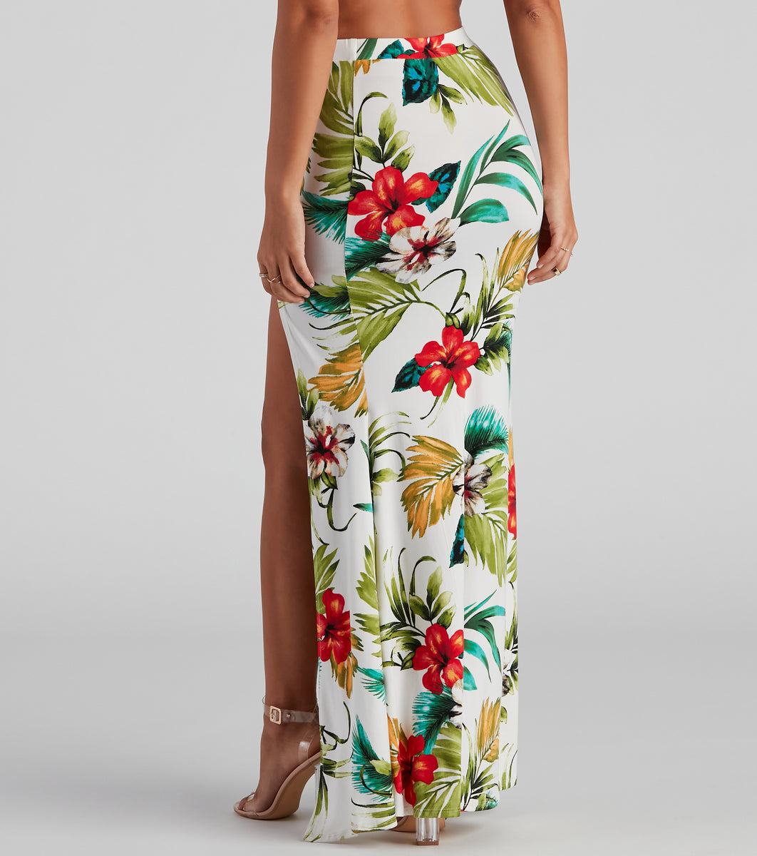 Tropical Glam Floral Maxi Skirt | Windsor