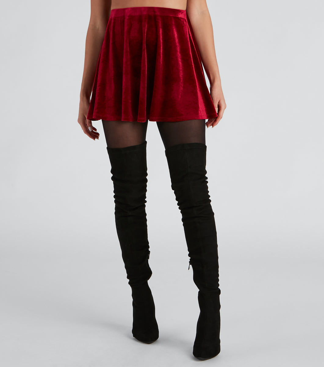 スカート ALEXANDRE VAUTHIER Velvet midi skirt Red 233SK1952 Alexandre Vauthier Velvet midi skirt | 233SK1952UNDERWOODGREEN
