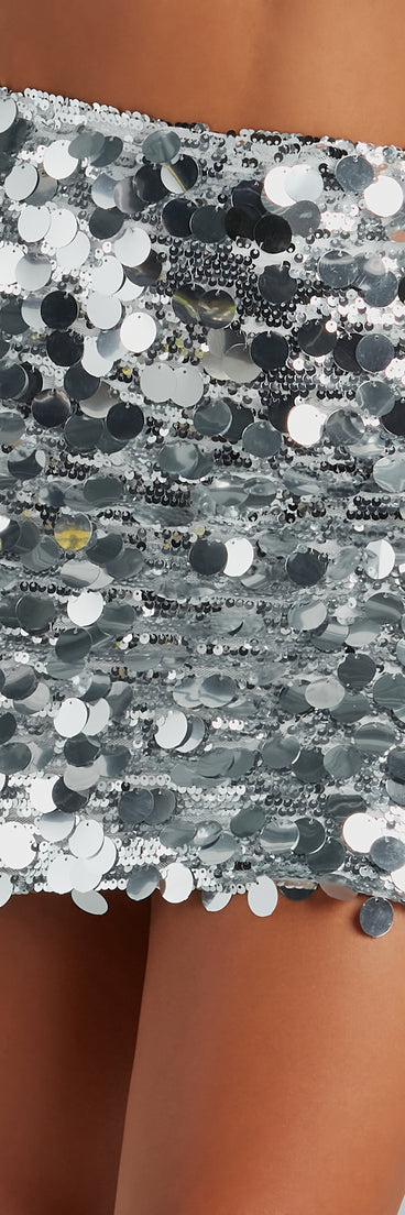 Night Is Sparkling Sequin Mini Skirt