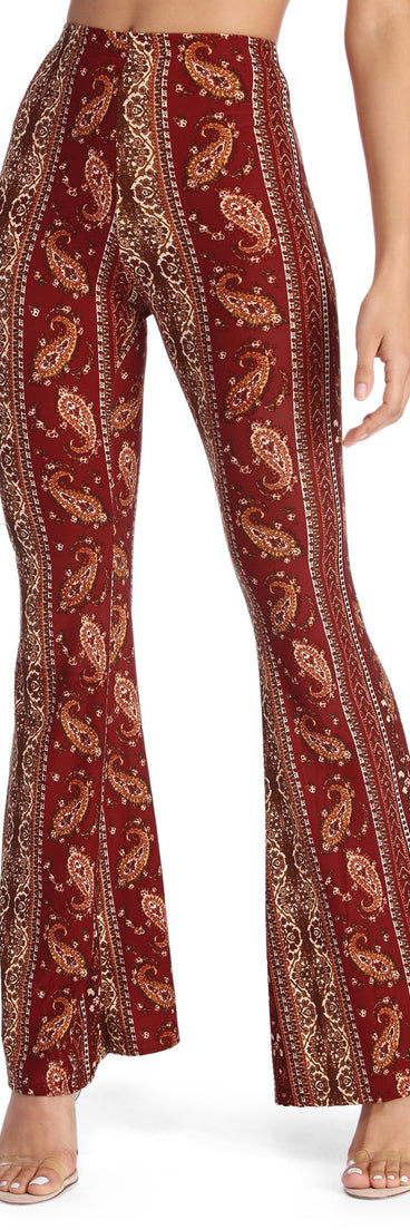 Boho Wanderer Paisley Flared Pants is a trendy pick to create 2023 festival outfits, festival dresses, outfits for concerts or raves, and complete your best party outfits!