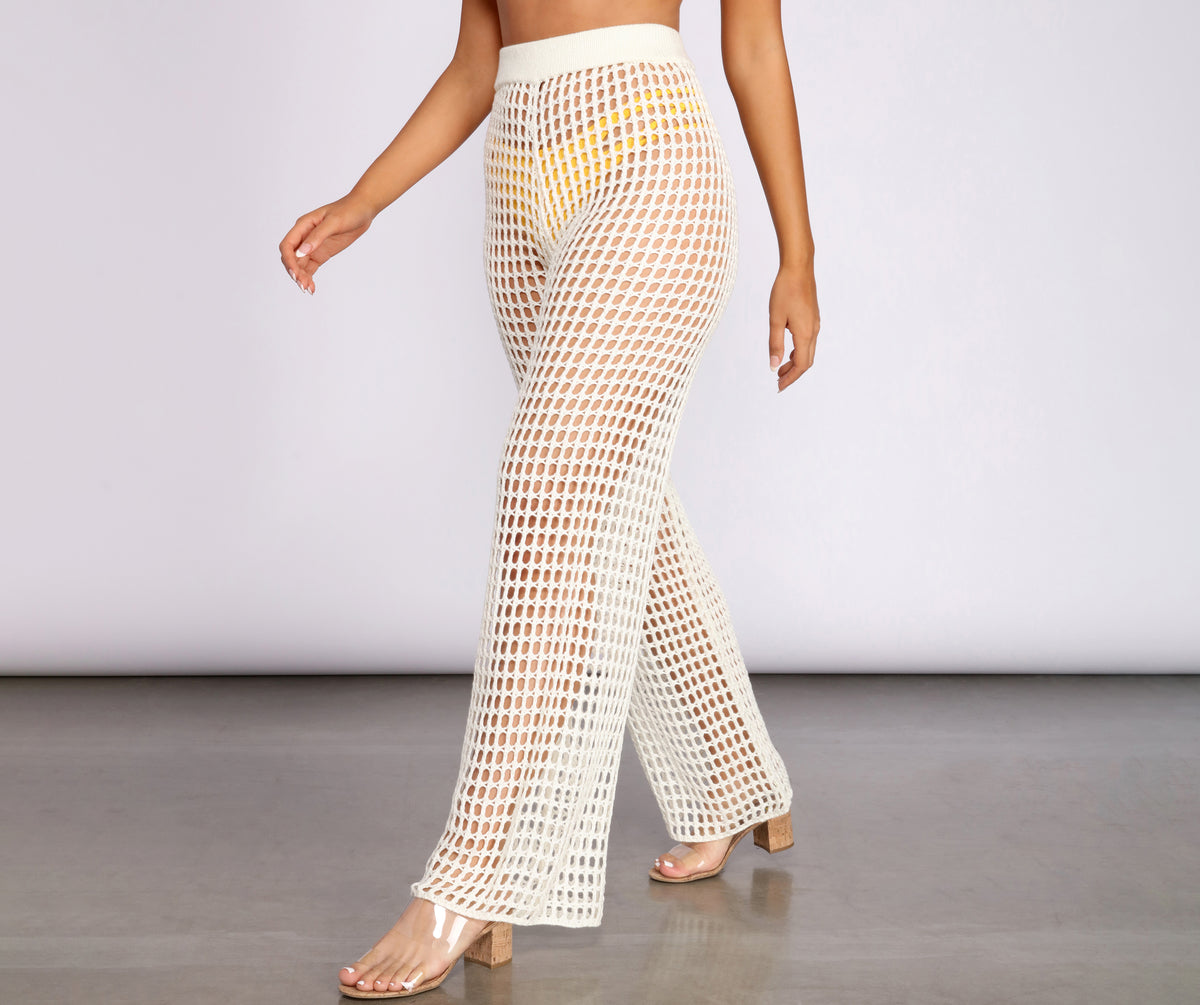 パンツ ERMANNO SCERVINO SS25 Crochet pants (D465P304FMTJJ 91230) Designer light blue trousers in cotton - Ermanno Scervino