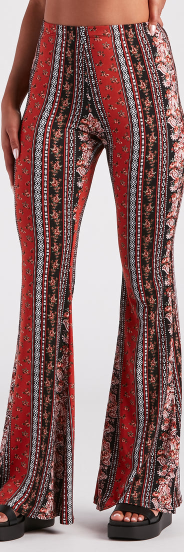 Fun And Free Boho High-Rise Flare Pants is a fire pick to create 2023 festival outfits, concert dresses, outfits for raves, or to complete your best party outfits or clubwear!