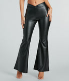 Sleek Flex Faux Leather Flare Pants is a fire pick to create a concert outfit, 2024 festival looks, outfits for raves, or to complete your best party outfits or clubwear!