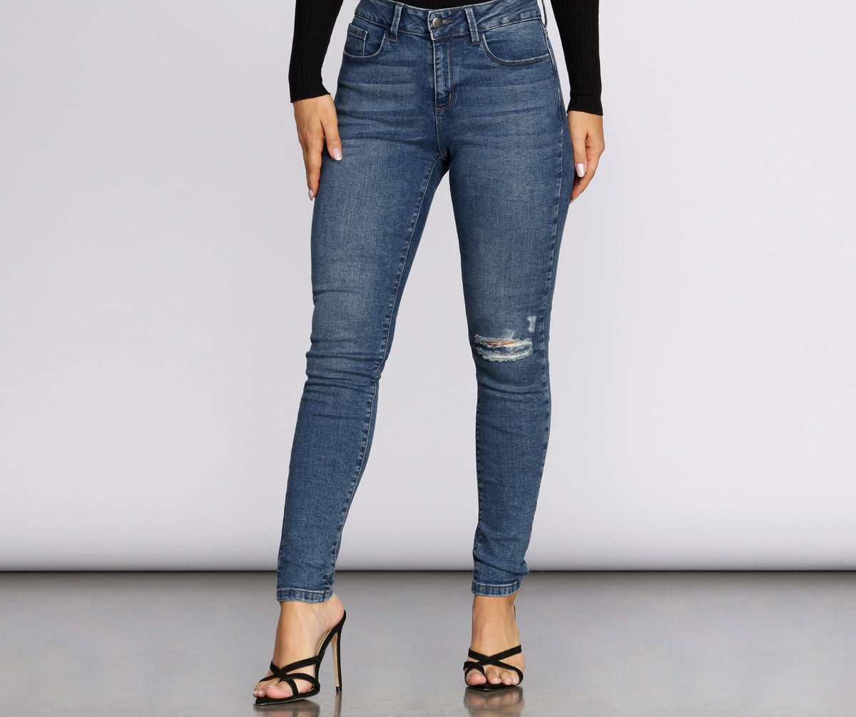 新品未使用　DENIM&SUPPLY Glitzy Icon Rhinestone Draped Straight-Leg Jeans | Windsor