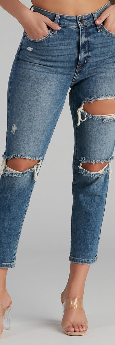 Tobi High-Rise Distressed Mom Jeans for 2023 festival outfits, festival dress, outfits for raves, concert outfits, and/or club outfits