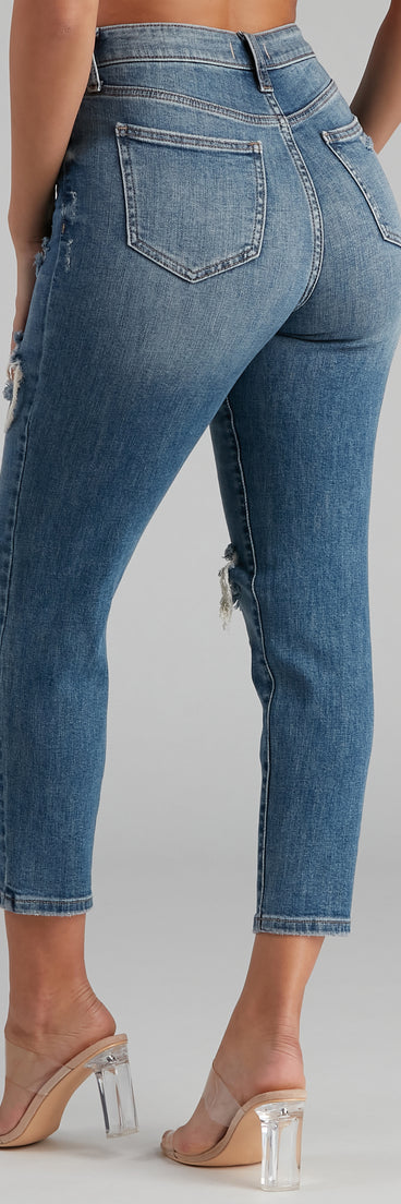 Tobi High-Rise Distressed Mom Jeans provides a stylish start to creating your best summer outfits of the season with on-trend details for 2023!