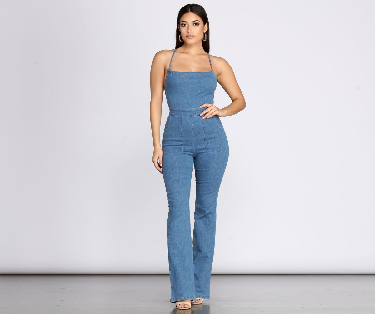 Jumping To Conclusions Denim Jumpsuit | Windsor