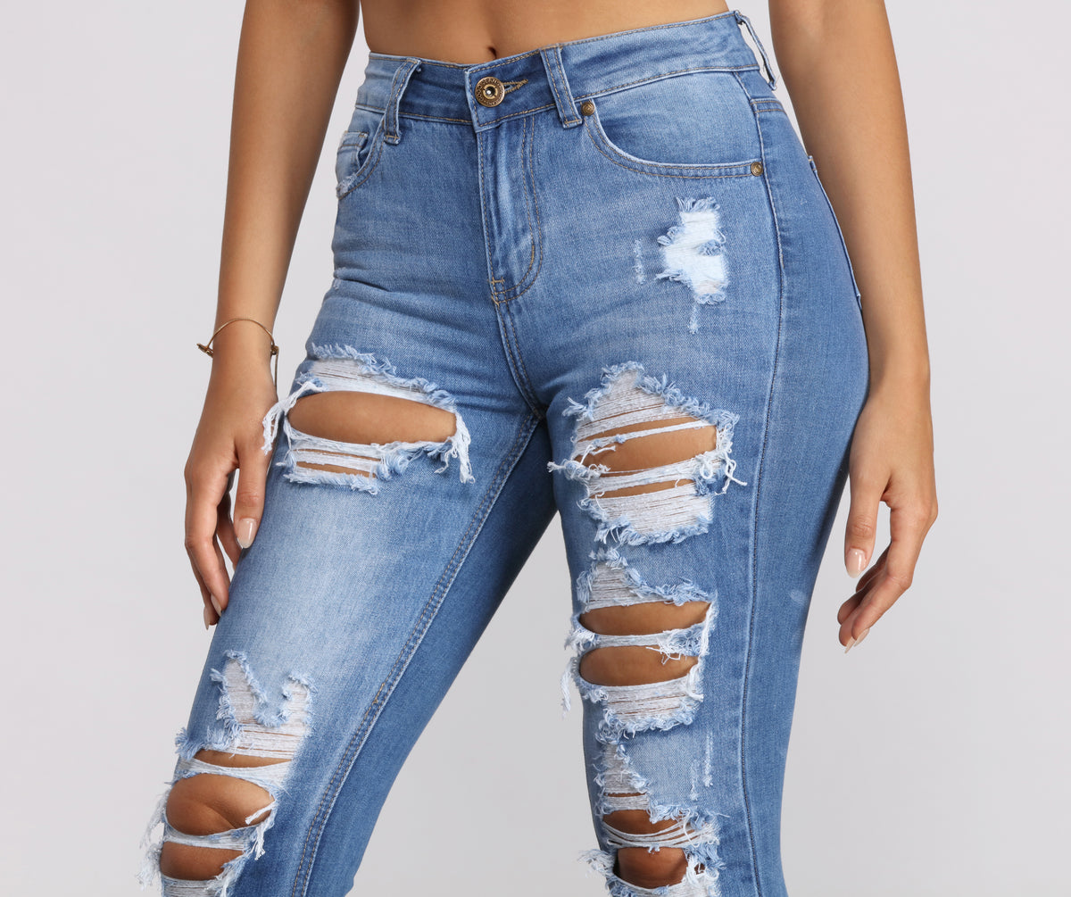 Major Destruction High Rise Skinny Jeans | Windsor Major Destruction High Rise Skinny Jeans | Windsor