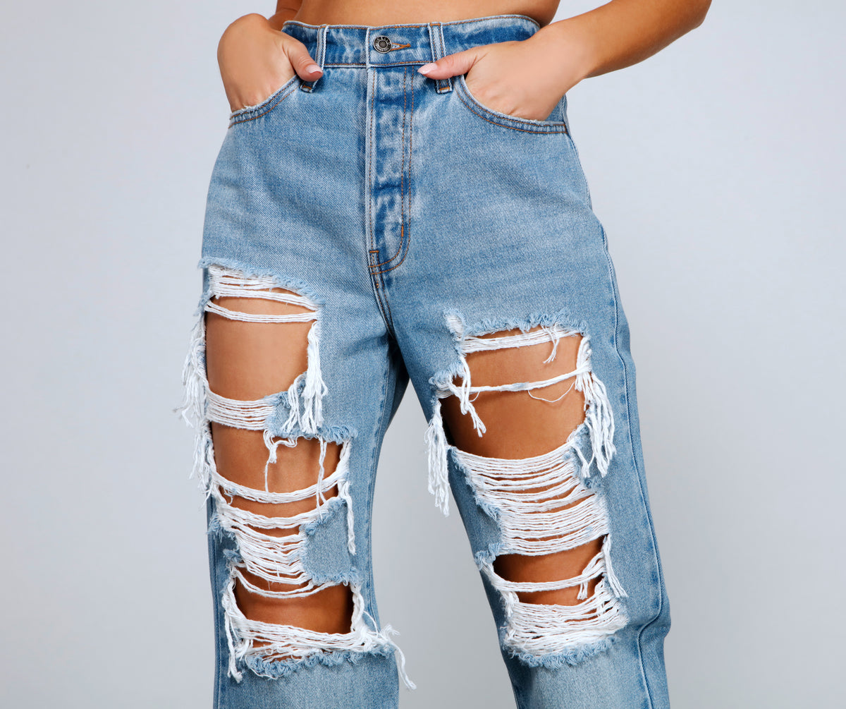 So Extra High Rise Destructed Boyfriend Jeans | Windsor