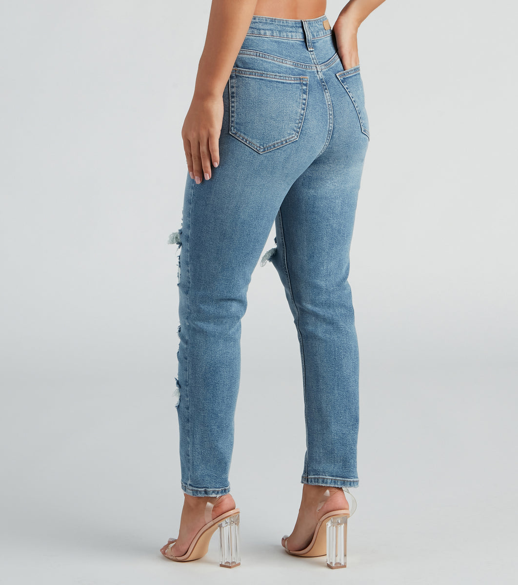 Everyday Edgy Distressed Straight-Leg Jeans | Windsor