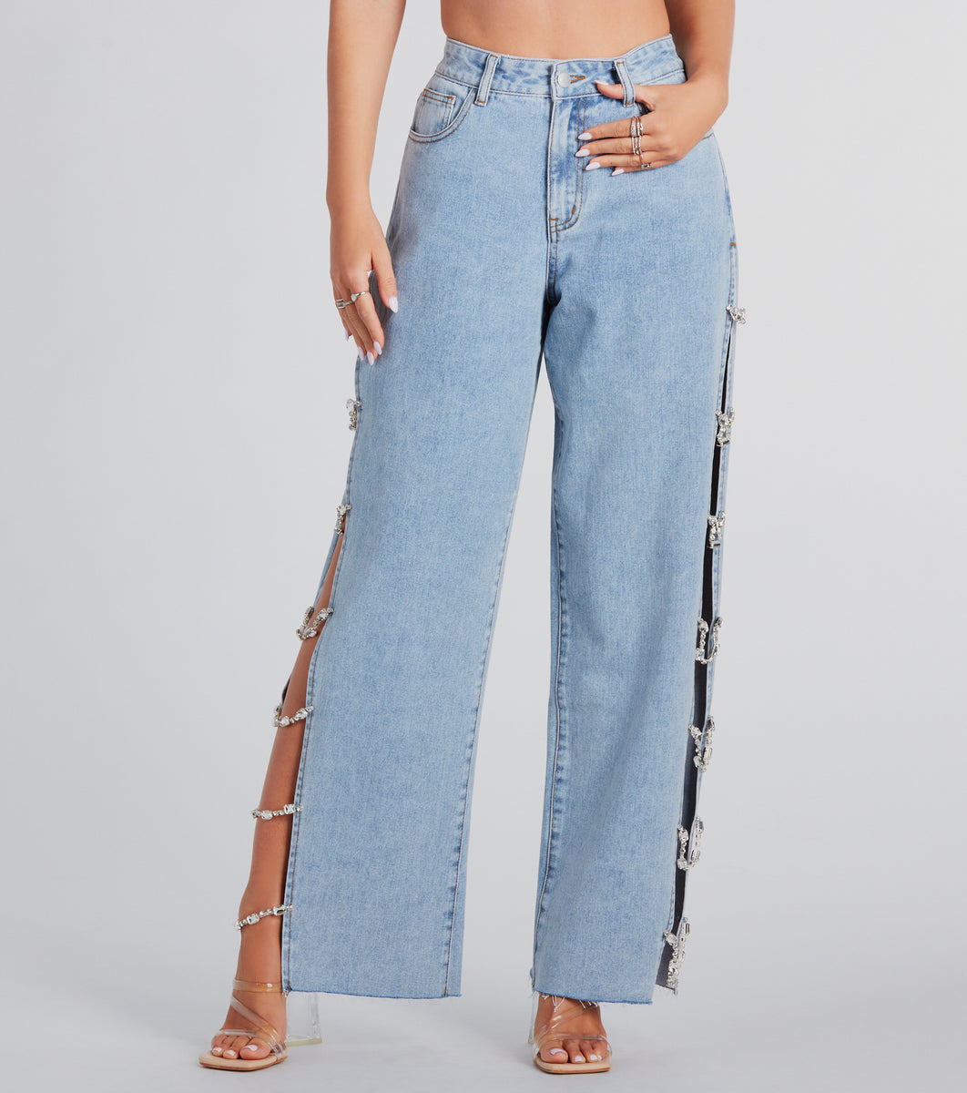 Glam Crush High-Rise Gemstone Denim Jeans | Windsor