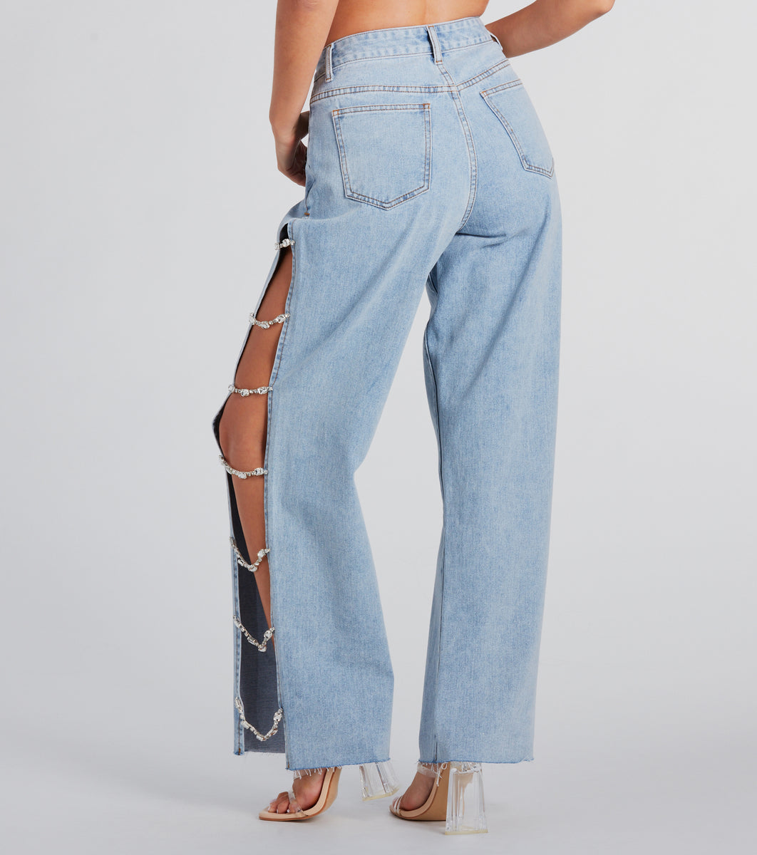 Glam Crush High-Rise Gemstone Denim Jeans | Windsor