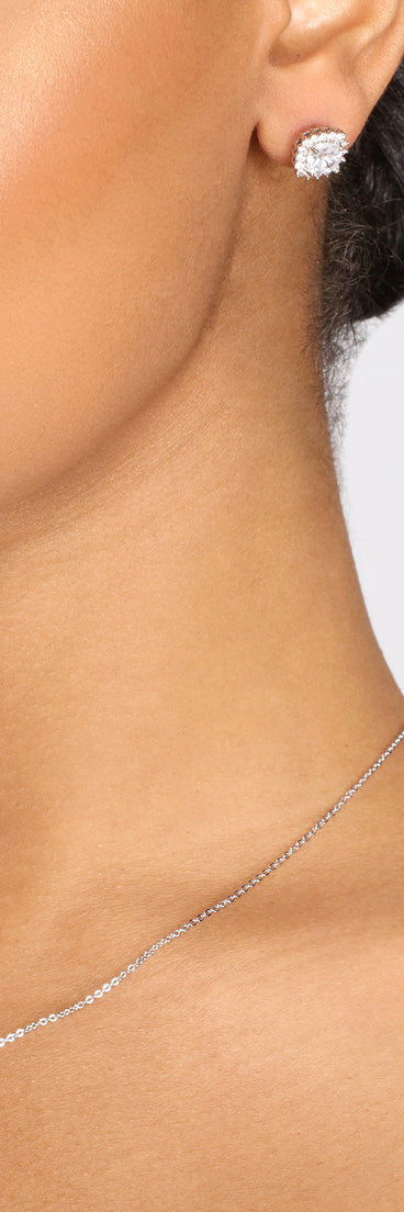 A Twinkling Touch Cubic Zirconia Necklace + Earring Set