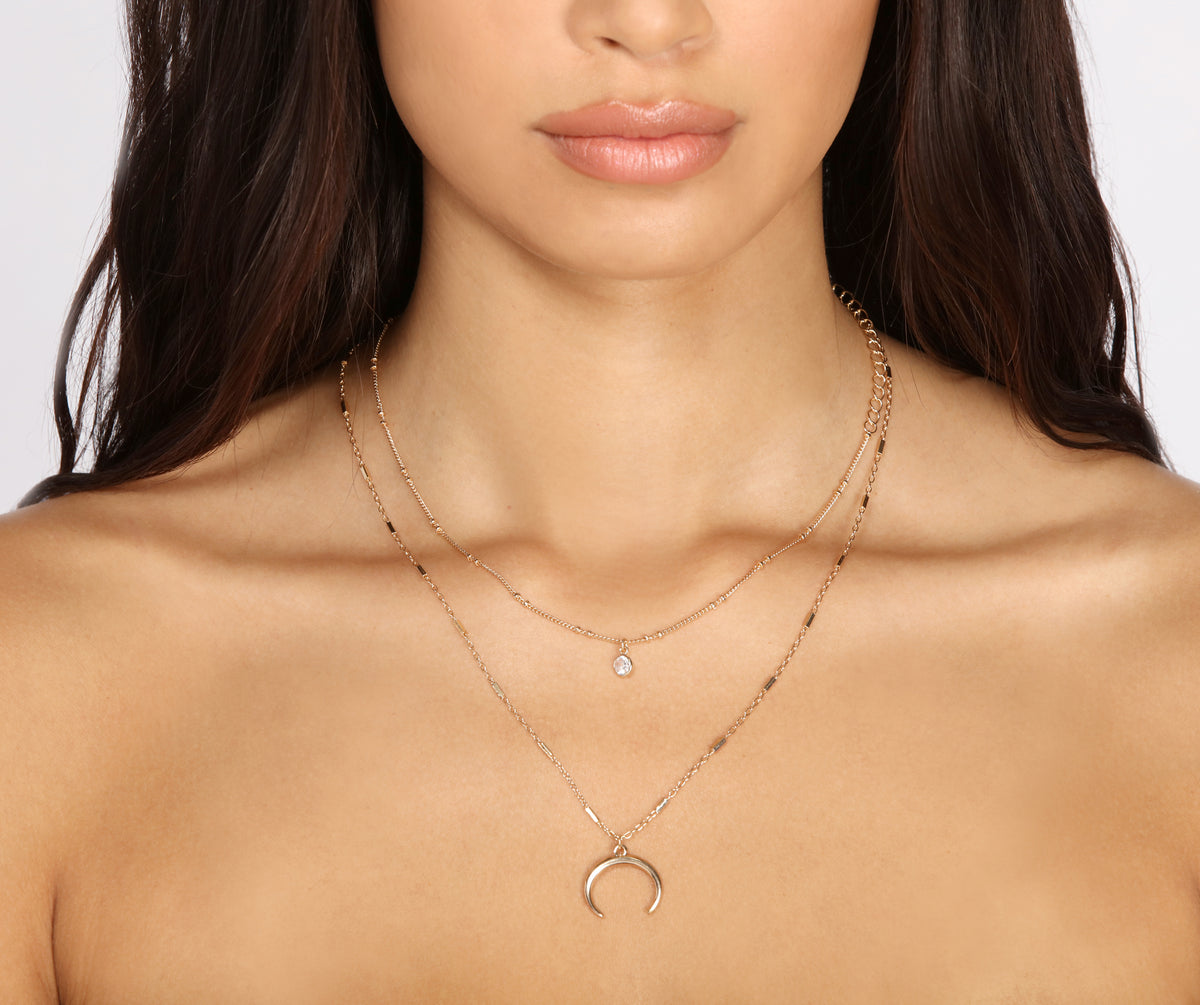 アクセサリー 2way drop chain necklace Two Pack Rhinestone Drop Necklaces | Windsor