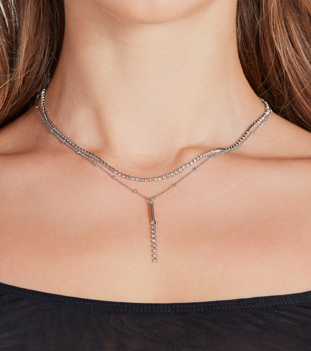 Everyday Sparkle Rhinestone Layered Necklace | Windsor