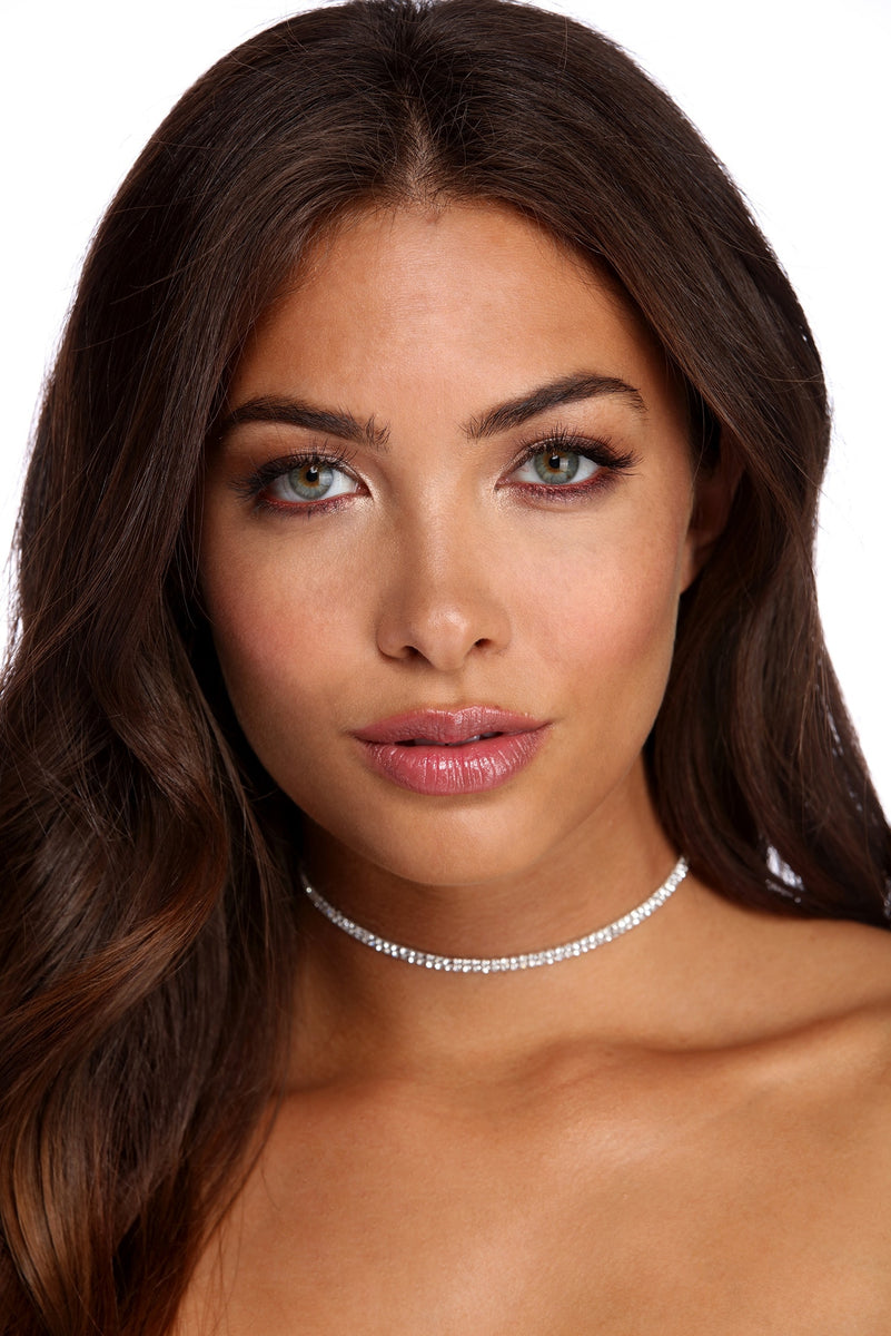 きすちょこ 2 Row Rhinestone Choker | Windsor