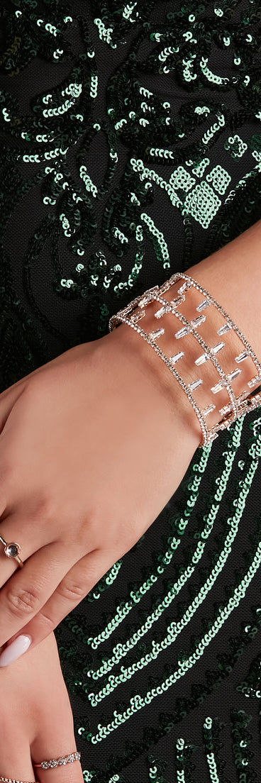 Level Up The Glamour Rhinestone Cuff
