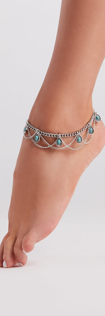 Boho Babe Festival Turquoise Bead Anklet is a fire pick to create 2023 festival outfits, concert dresses, outfits for raves, or to complete your best party outfits or clubwear!