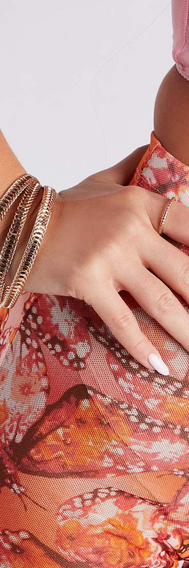 Festival-Chic Bangle Bracelet Set is a fire pick to create 2023 festival outfits, concert dresses, outfits for raves, or to complete your best party outfits or clubwear!