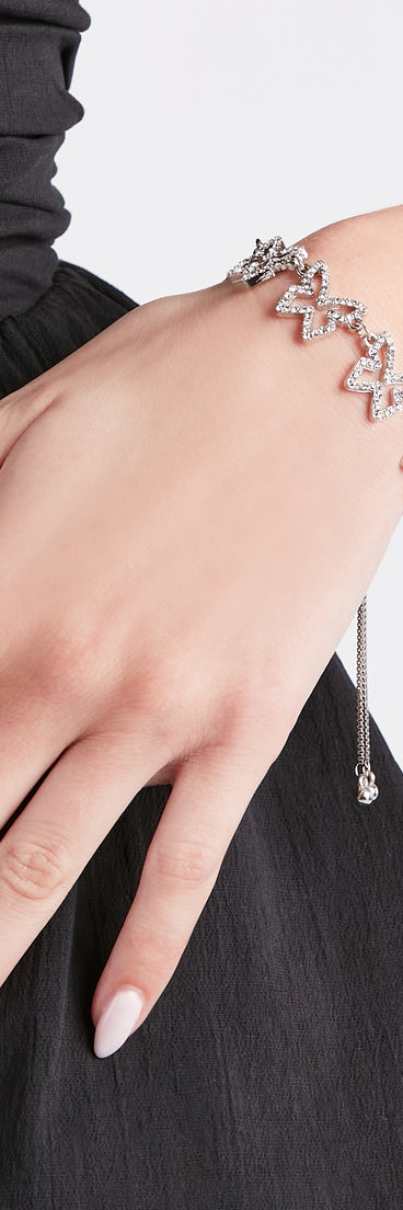 Fluttery And Free Rhinestone Butterfly Bracelet