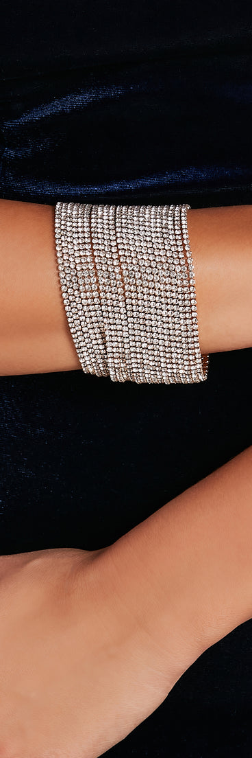 All For The Bling Rhinestone Layered Bracelet