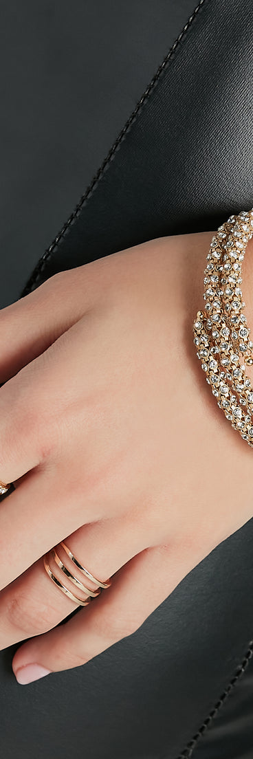 All About The Glam Rhinestone Wrap Bracelet