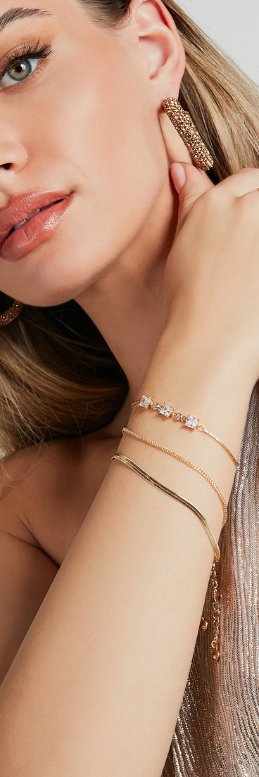 Everyday Glam Three-Pack Chain Bracelet Set