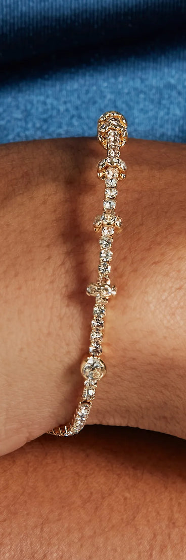 Dainty Shimmer Rhinestone Beaded Bracelet