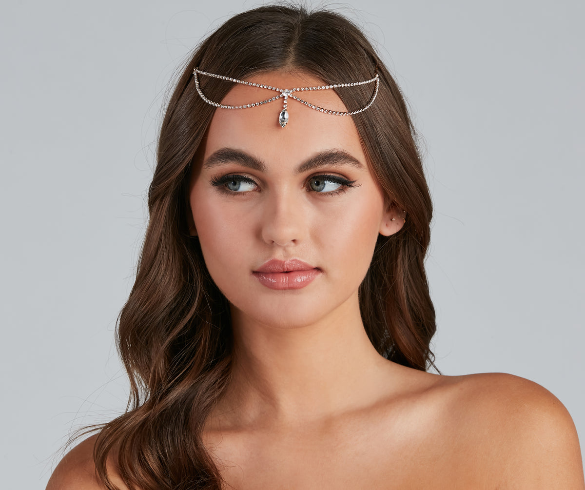 Boho Goddess Rhinestone Teardrop Head Chain