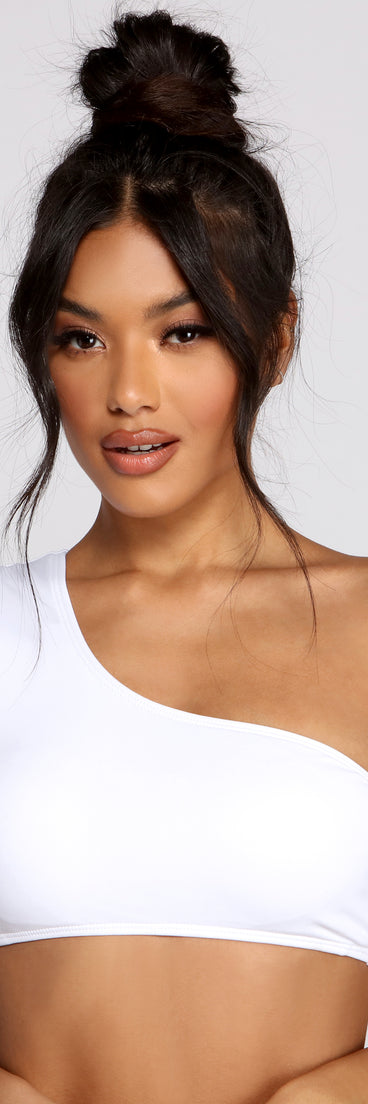 So Chic One Shoulder Swim Top