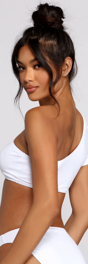 So Chic One Shoulder Swim Top