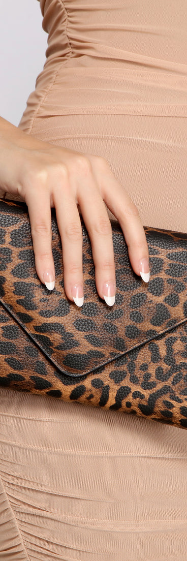 So Fierce Leopard Print Envelope Crossbody