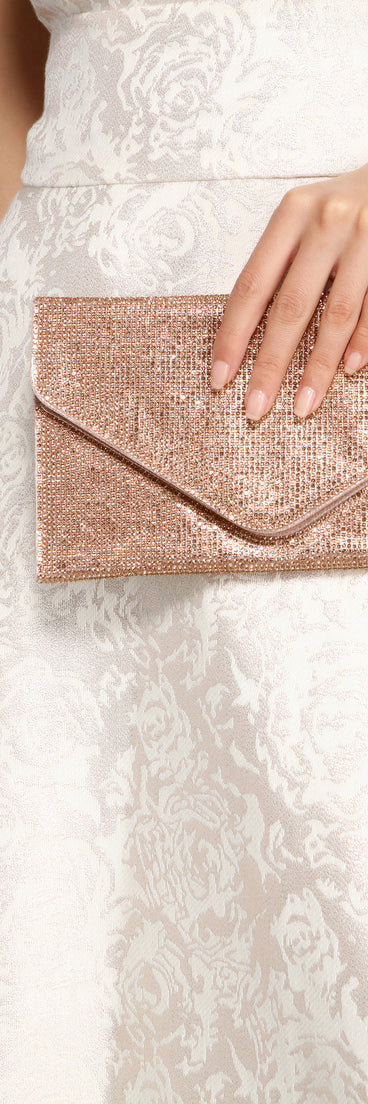 Rise And Glow Rhinestone Envelope Clutch