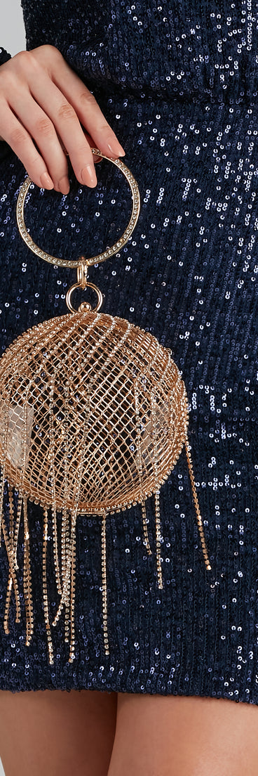 Major Glitz Fringe Sphere Clutch
