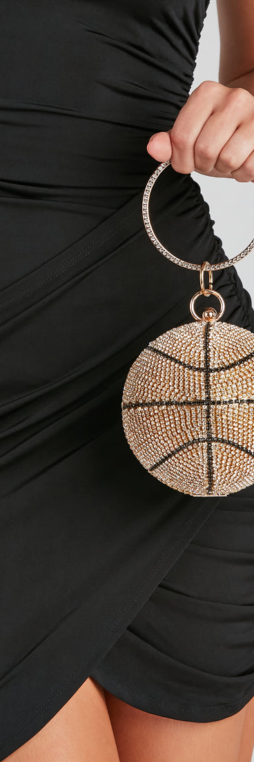 Ball Is Life Rhinestone Sphere Clutch