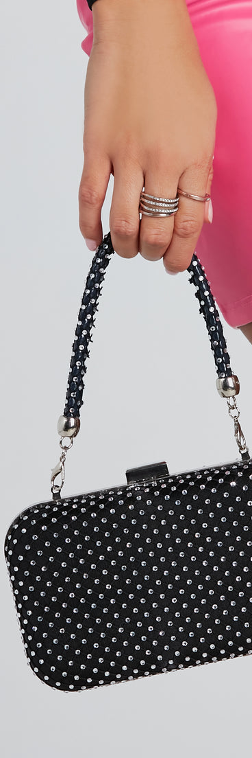 Sparkling Everywhere Satin Box Clutch Bag