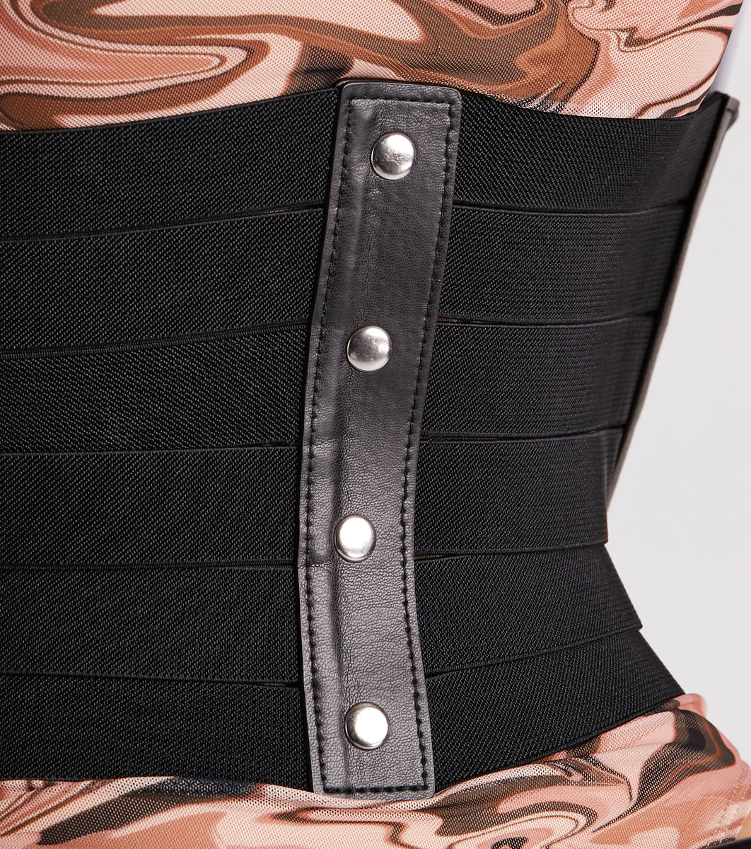 lace up faux leather corset belt