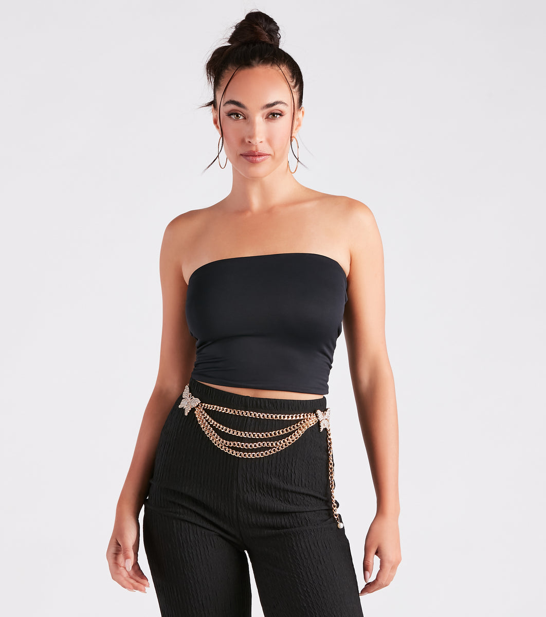 Dreamy Allure Rhinestone Butterfly Chain Belt & Windsor