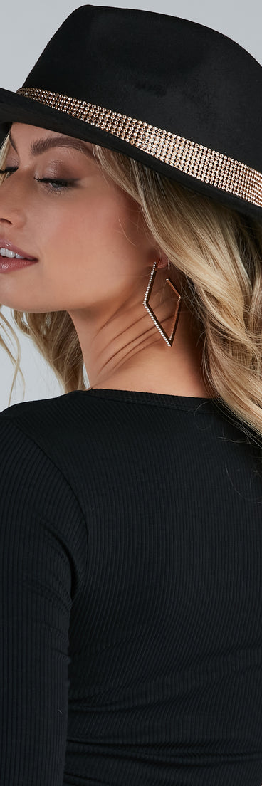 Country Girl Faux Wool Rhinestone Panama Hat