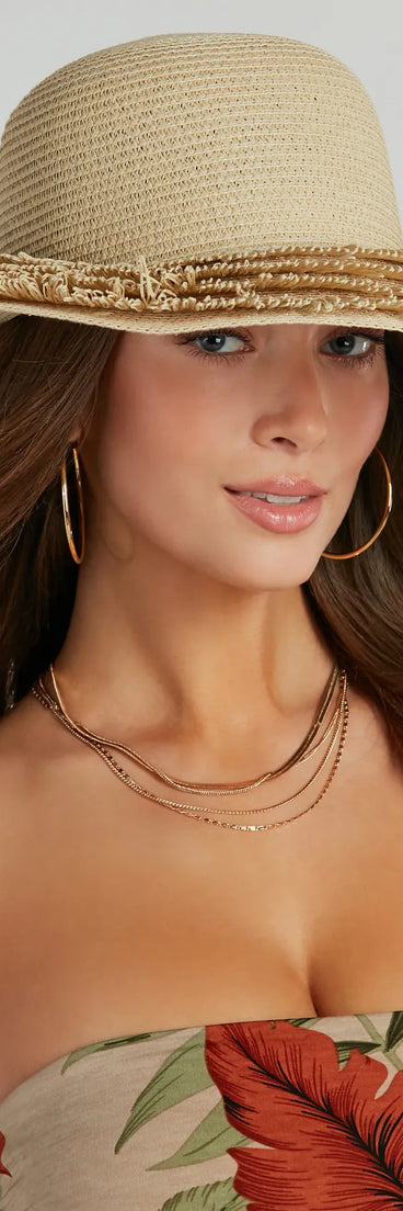Boho Chic Tiered Floppy Straw Hat