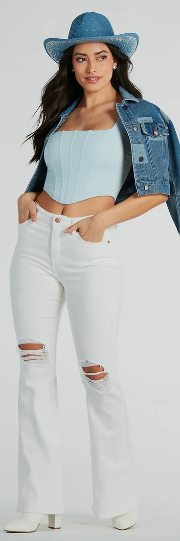 Upbeat Glam Rhinestone Denim Cowboy Hat